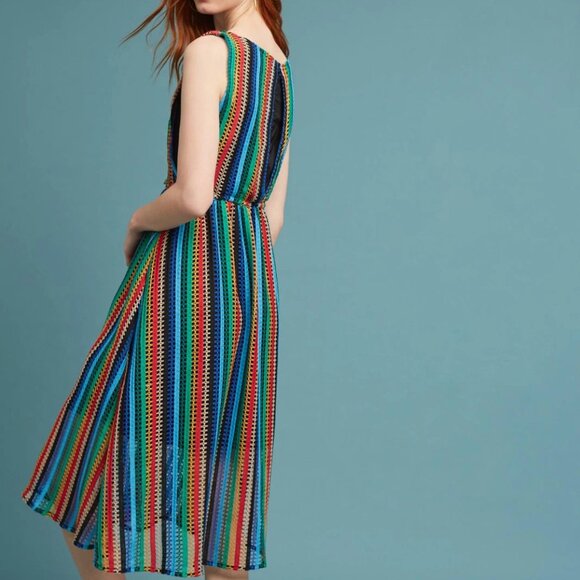 Eve Franco X Anthropologie Rainbow Crochet Midi Dress NWOT Size 0 (XS) - Picture 3 of 16